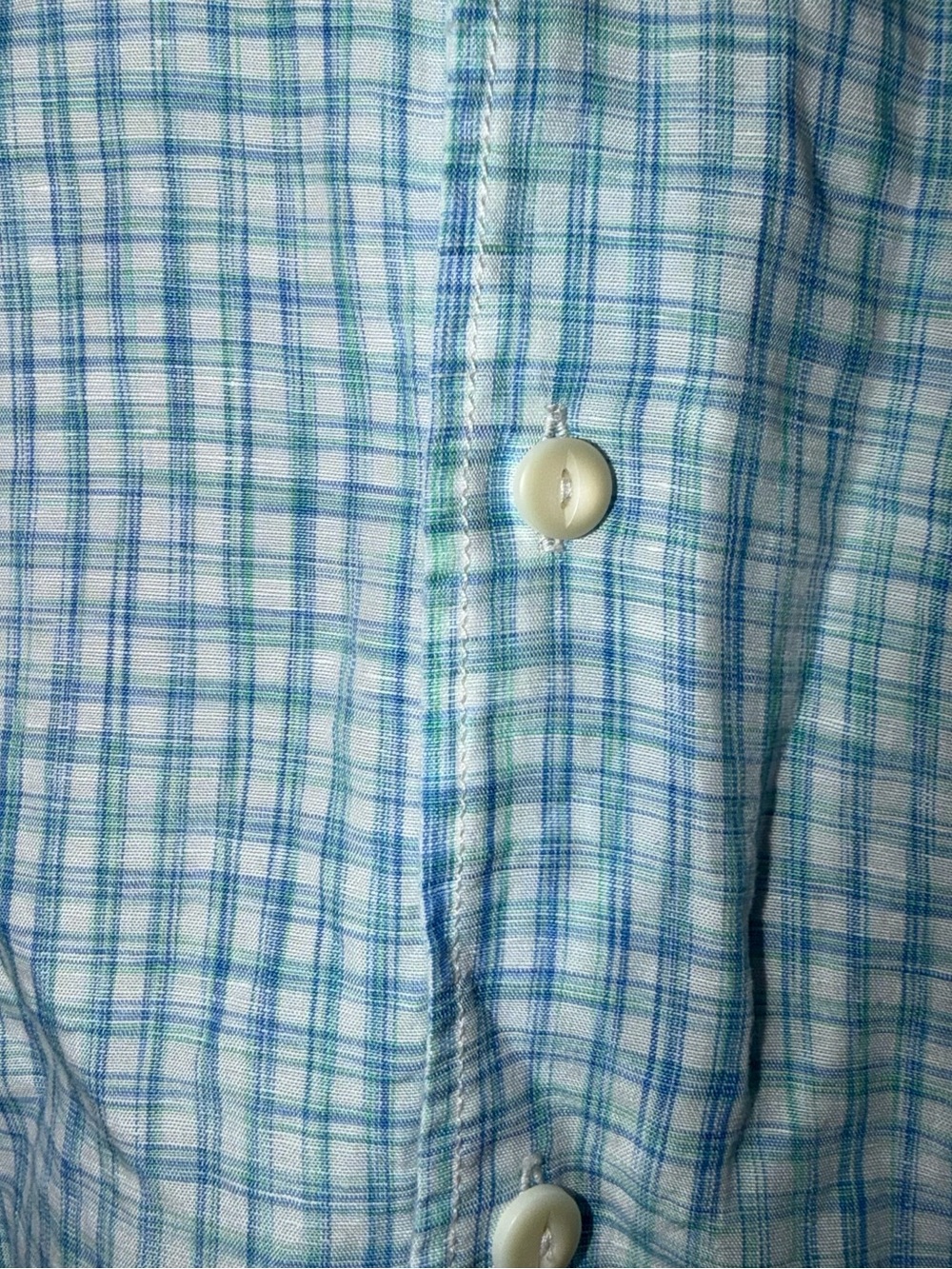 Tommy Bahama Men’s Linen Blend LBlue Plaid Short-Sleeve Button-Up Shirt XXL - Picture 2 of 6